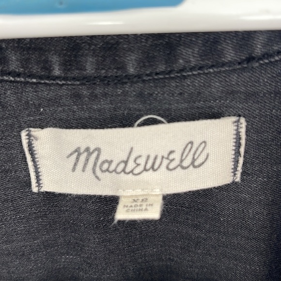 Madewell weathered black button-down shirt dress xs - Picture 3 of 13